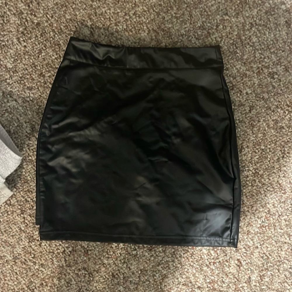 Faux leather skirt